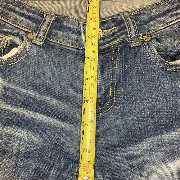 Machine Nouvelle Mode Size 3 28x30 Med Wash Distressed Denim Jeans DMP-11661 - Picture 7 of 10